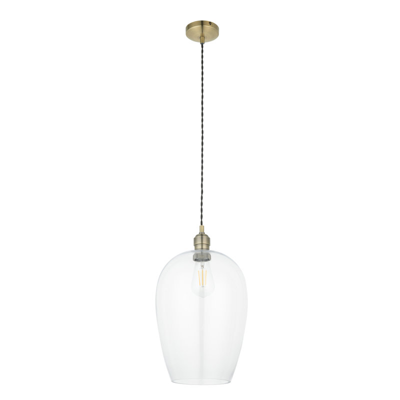 Hovey 1 - Light Single Pendant, Antique Brass, 57cm H x 25cm W x 25cm D