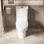 Toilette moderne avec siège de 17 po, chasse double 1,1 / 1,6, cuve en céramique sans rebord, blanc brillant à fermeture en douceur 006 pour salle de bain à hauteur d'une pièce, lavabo, silencieux