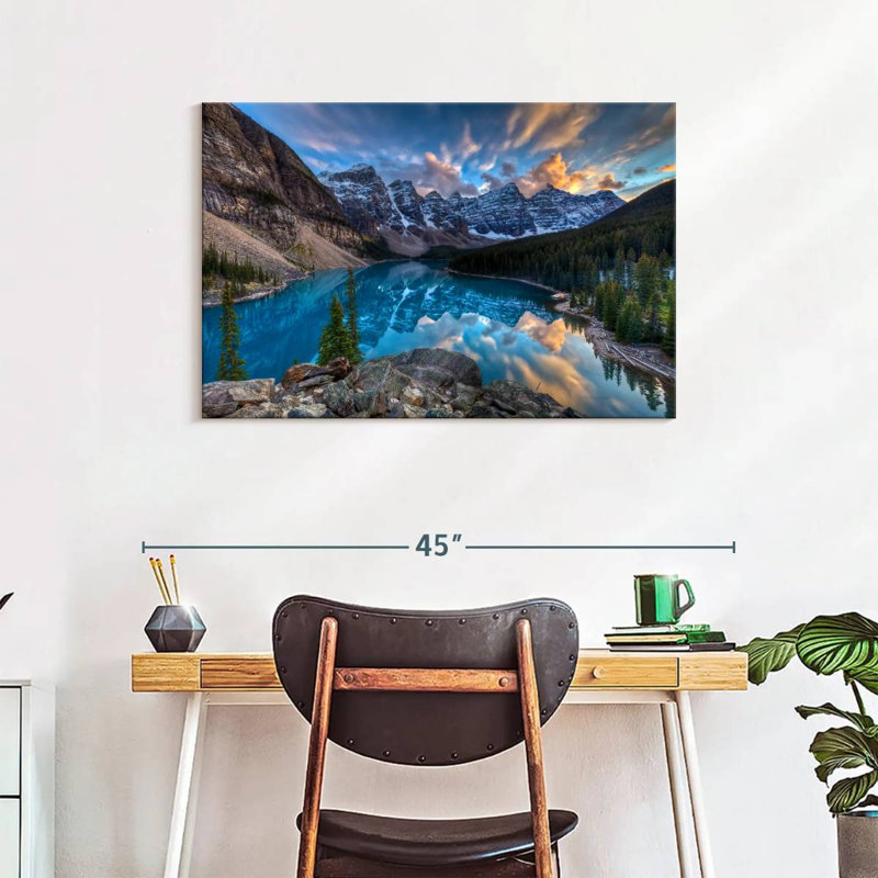 Alvord Moraine Lake Sunset, 24" H x 36" W