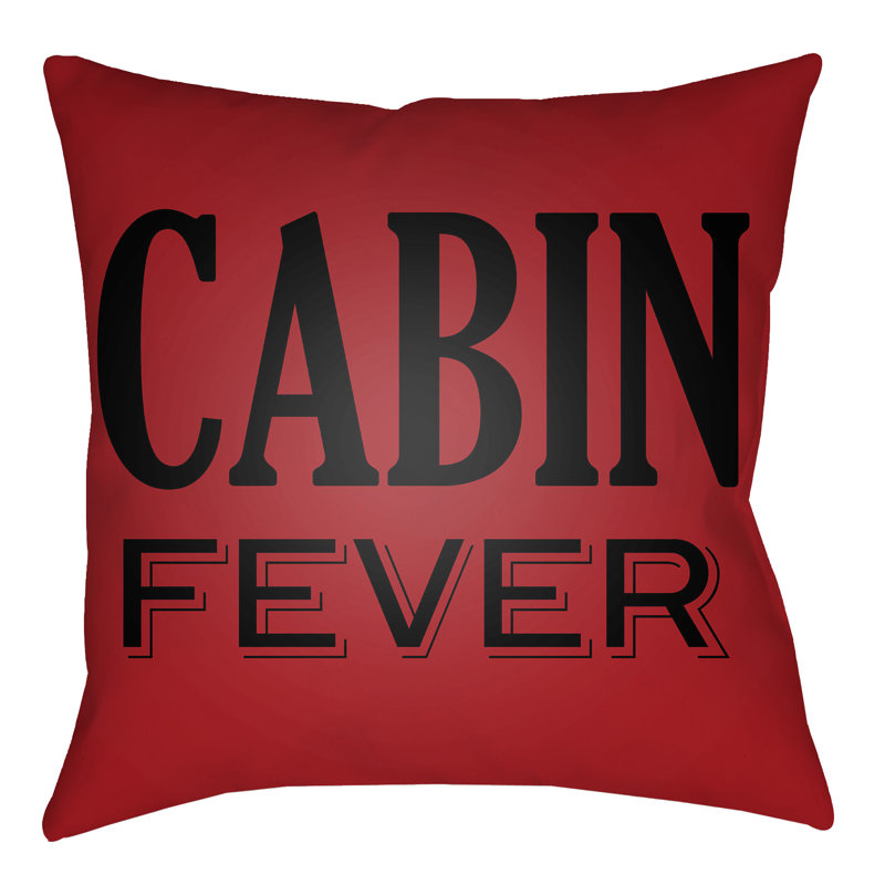 Lodge Cabin Fever Throw Pillow, 18" H x 18" W 1" D, Tan/Onyx Black
