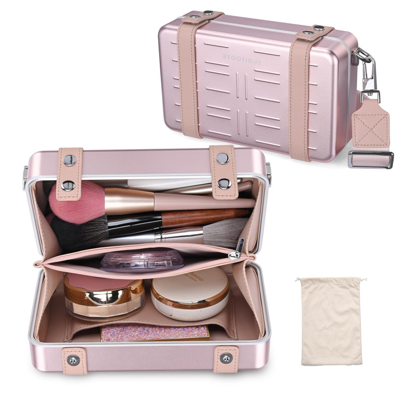 Mini sac à bandoulière en aluminium pour les voyages festifs, Rose