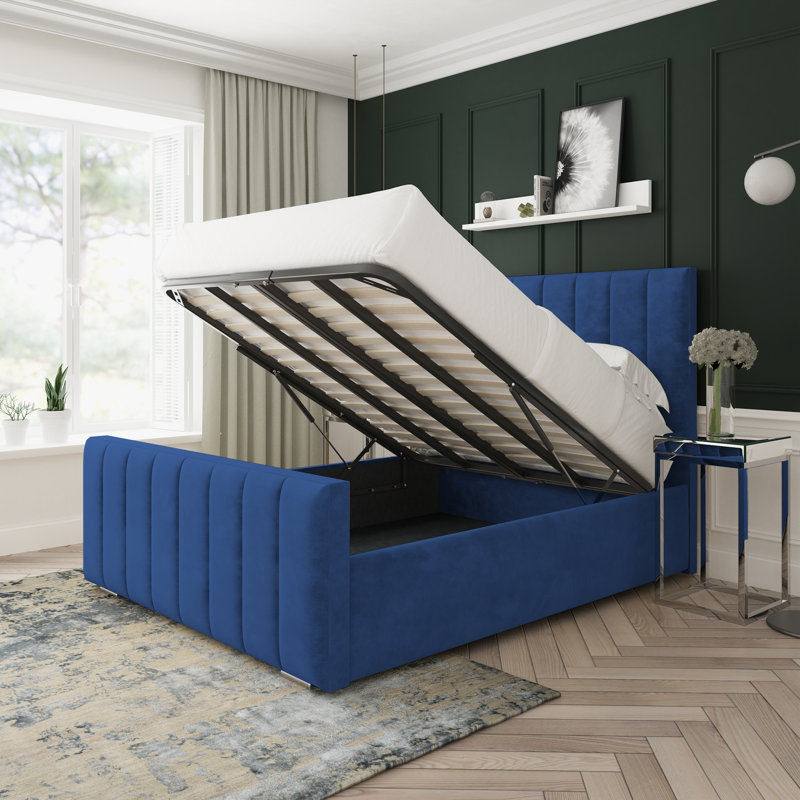 Oakley Conistan Upholstered Ottoman Bed Frame, Small Double (4'), Blue