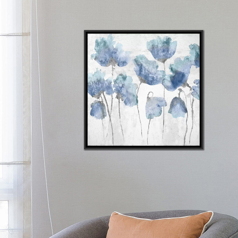 «Indigo Friends I», reproduction sur toile, H 26 po x l 26 po x P 1,5 po, Toile avec cadre noir, Pas de tapis