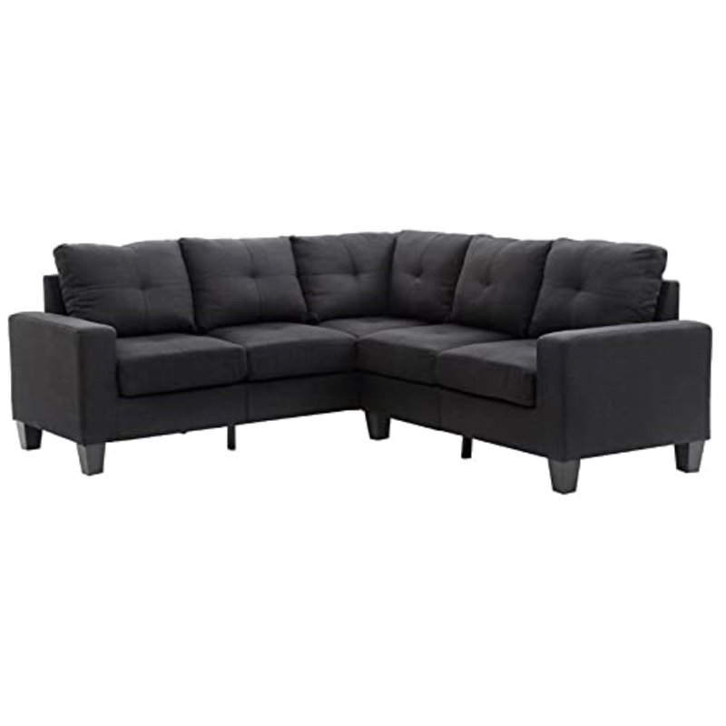 Canapé modulaire d'angle symétrique de 82 po Vegas, Noir