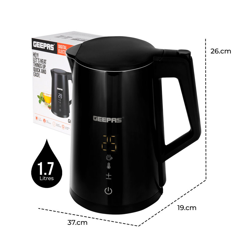 Geepas 1.7L Stainless Steel Electric Tea Kettle