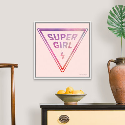 Art textuel sur toile, "Super Girl" par Seven is design