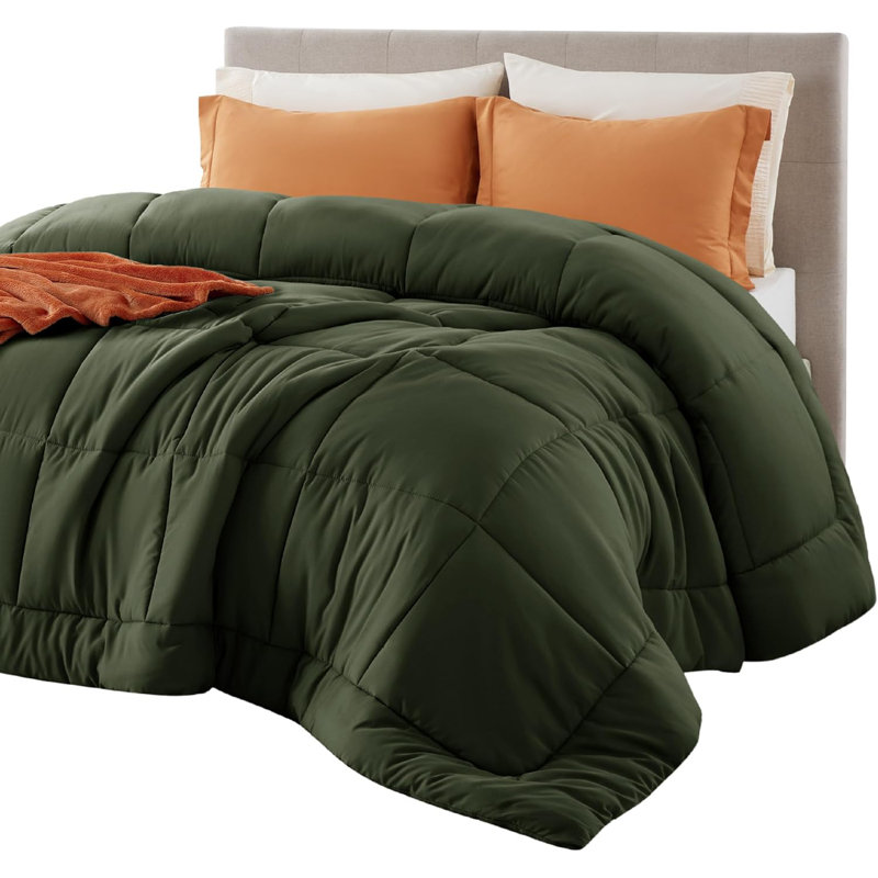 Bedsure Cal King Box-Stitch Down Alternative Duvet Insert – Bronze Green , All-Season Comforter, California King Comforter
