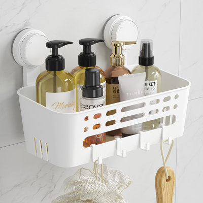 Shower Caddy Suction Cup, Removable Shower Shelves For Inside Shower, No-drilling Bathroom Organizers And Storage Rack For Shampoo Strong Vacuum Suction