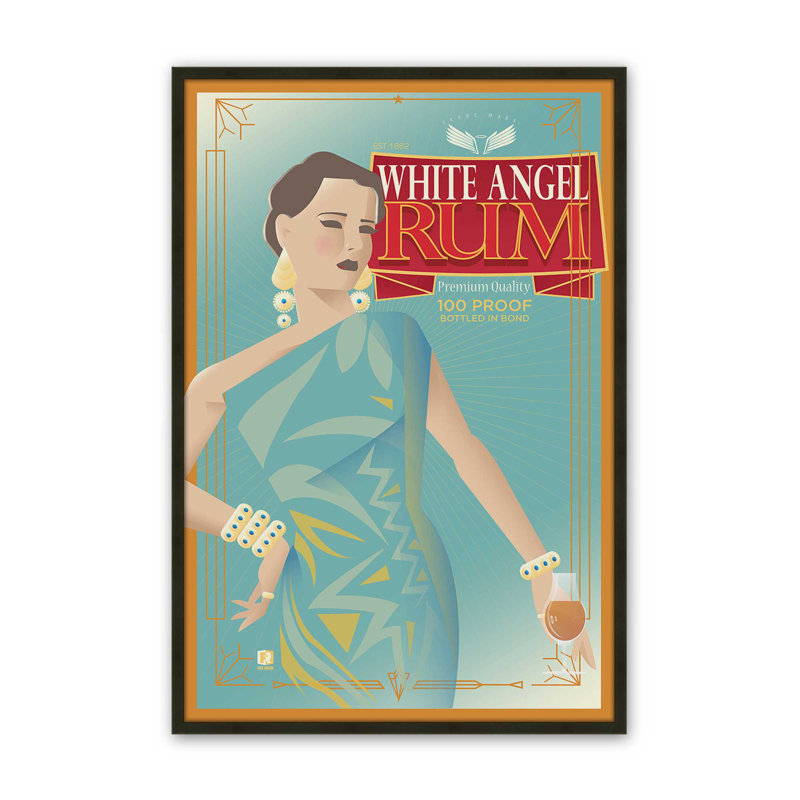 Reproduction d'art White Angel Rum, Impression encadrée sans passe-partout, H 15 po x l 12 po, Noir satiné