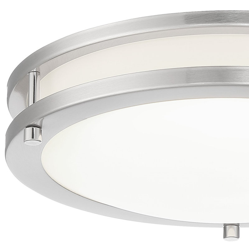 Plafonnier encastré 1 lumière DEL Aston, Nickel brossé, H 3,13 po x l 11,75 po x P 11,75 po