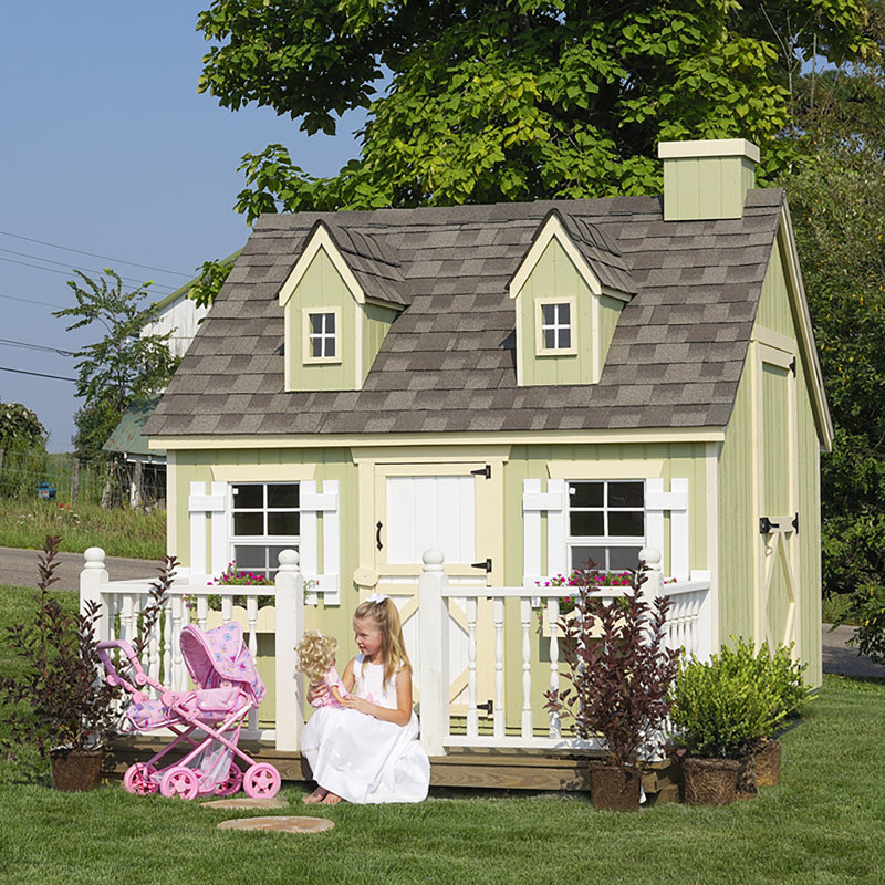 Cape Cod Outdoor Wood Playhouse, 6' x 8', No, No