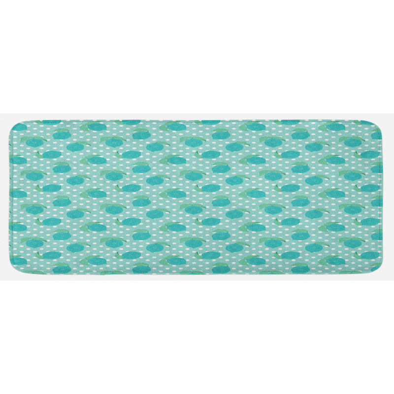 Coastal Polka Dots Synthetic Kitchen Mat