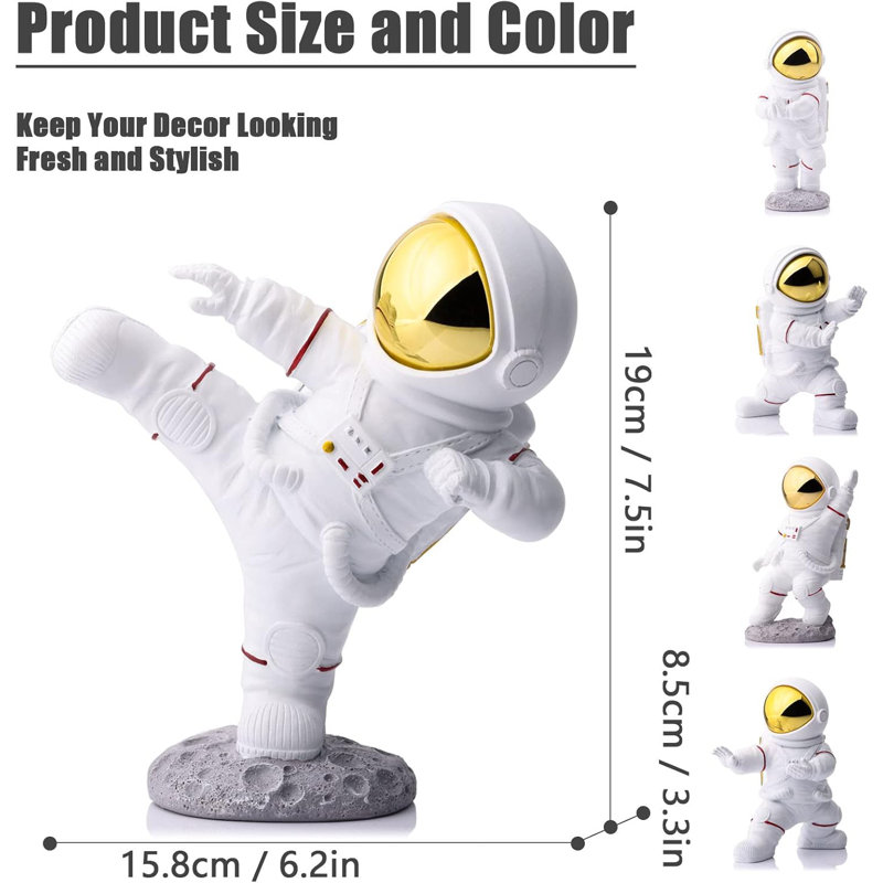 Décoration astronaute astronaute blanc et or Kung Fu Spaceman