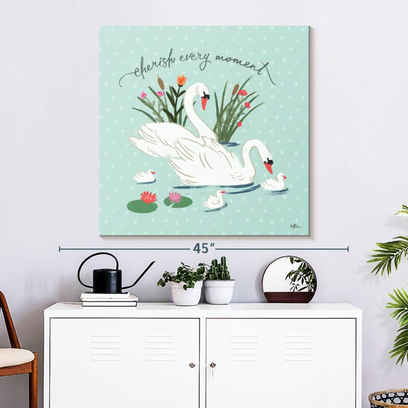 Tergel Swan Lake IV Mint, 33" H x 33" W