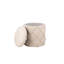 Elegant Ivory 16" Round Storage Ottoman with Hidden Compartment