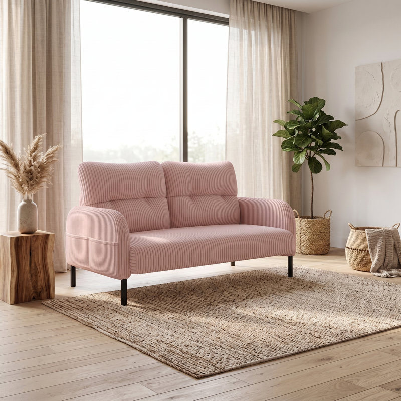Canapé 47,24 po Corduroy, 47.24", Rose