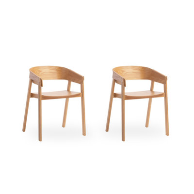 Modern And Simple Solid Wood Ash Wood Armrest And Backrest Dining Chair