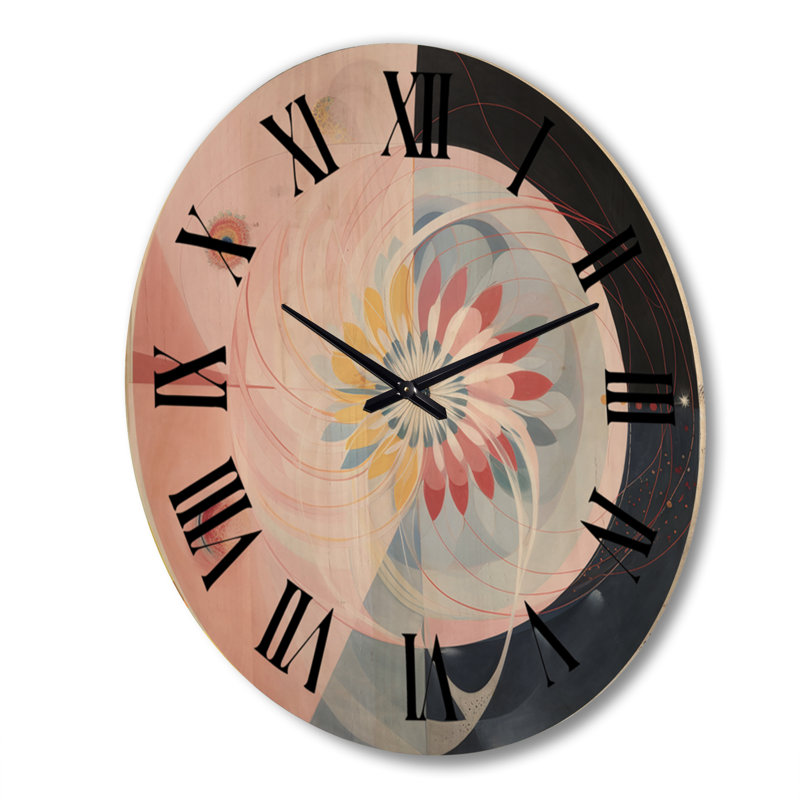 Horloge murale en bois massif Pottstown, Très grand