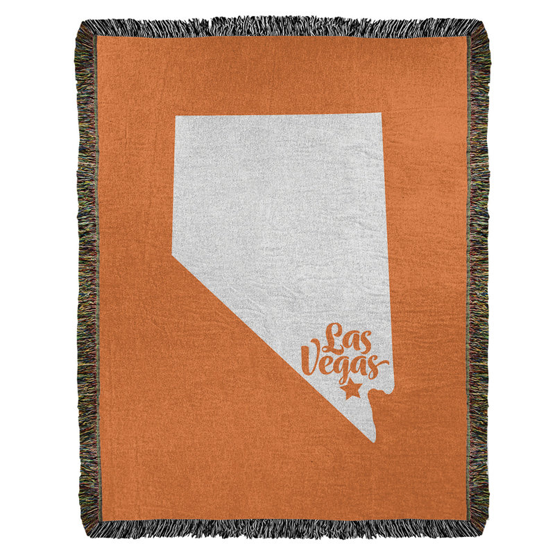 Jeté en coton tissé las vegas nevada, l 60 po x L 80 po, Orange