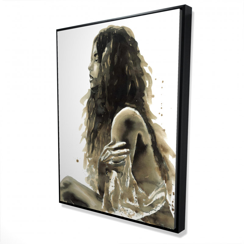 Femme en sépia, reproduction sur toile, H 48 po x l 36 po
