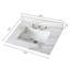 Comptoir de meuble-lavabo en marbre 31 po, comptoir de salle de bain avec lavabo central encastré rectangulaire et dosseret de 4 po de hauteur, comptoir pré-percé de 8 po à trou de robinet, blanc de Carrare avec veines