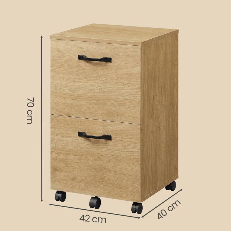 Classeur vertical mobile 2 tiroirs Cambrie, Jaune paille