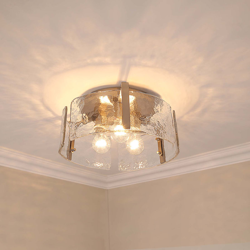 Kourtney Glass Flush Mount, Pewter
