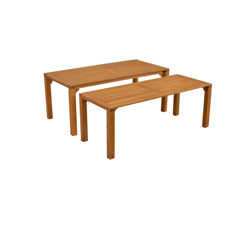 Hardrick Rectangular Wood Extendable Outdoor Dining Table , 185cm cm W 90cm cm D