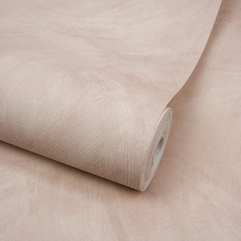 Textured Vibes Collection Authentic Plaster Wallpaper Roll, Pink