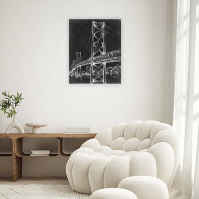 Pont suspendu, art mural, 24 x 32