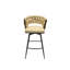2 tabourets de bar en cuir technique brun. Pivotant à 360 degrés, base en métal, siège rembourré pour îlot de cuisine, tabourets de bar de 2 places, bars, cafés, fermes