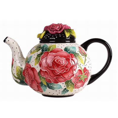 Red Barrel Studio® Macaluso Floral Teapot
