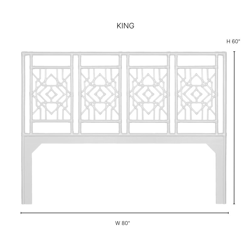 Tulum Open-Frame Headboard, White, King