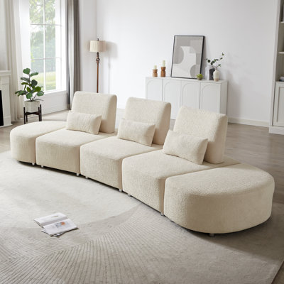 152" Wide Upholstery 5Pcs Sectional