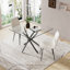 Ensemble de salle à manger à piédestal carré avec chaises en velours-279129048-279129051
