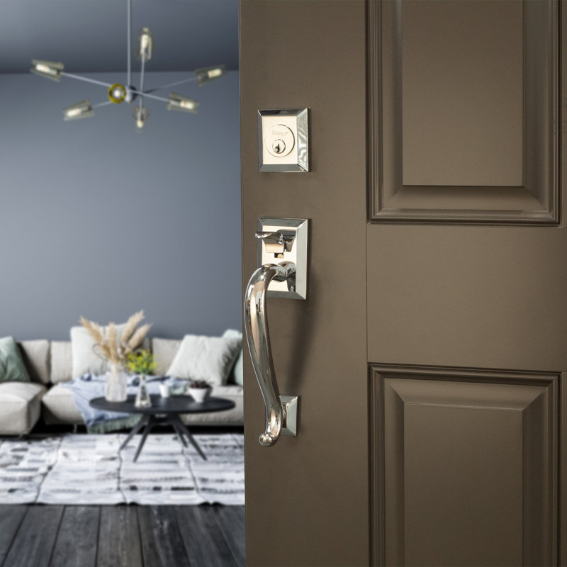 Handle With Lever And Deadbolt, Right, Chrome