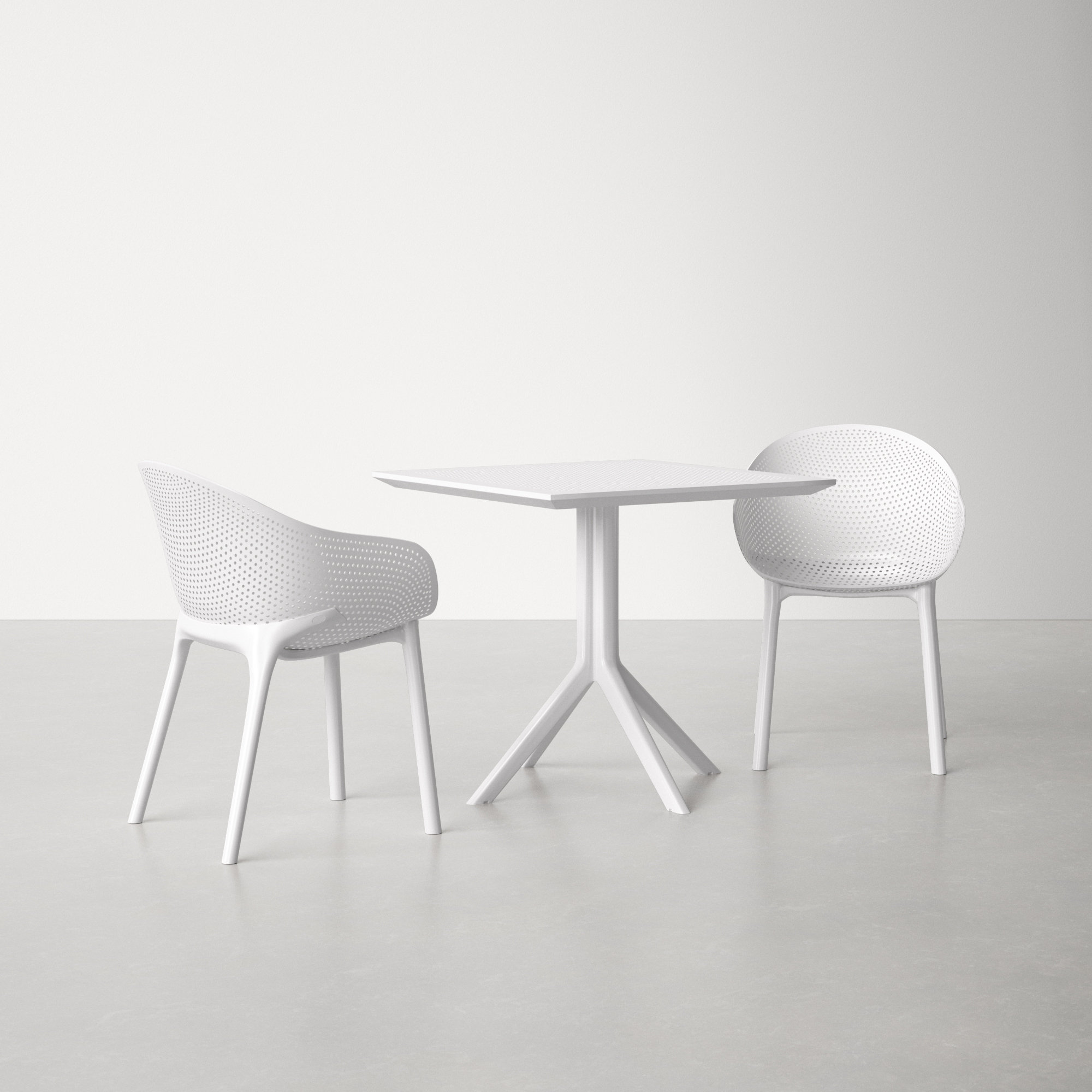 Farrah Square 2 - Person Bistro Set, White