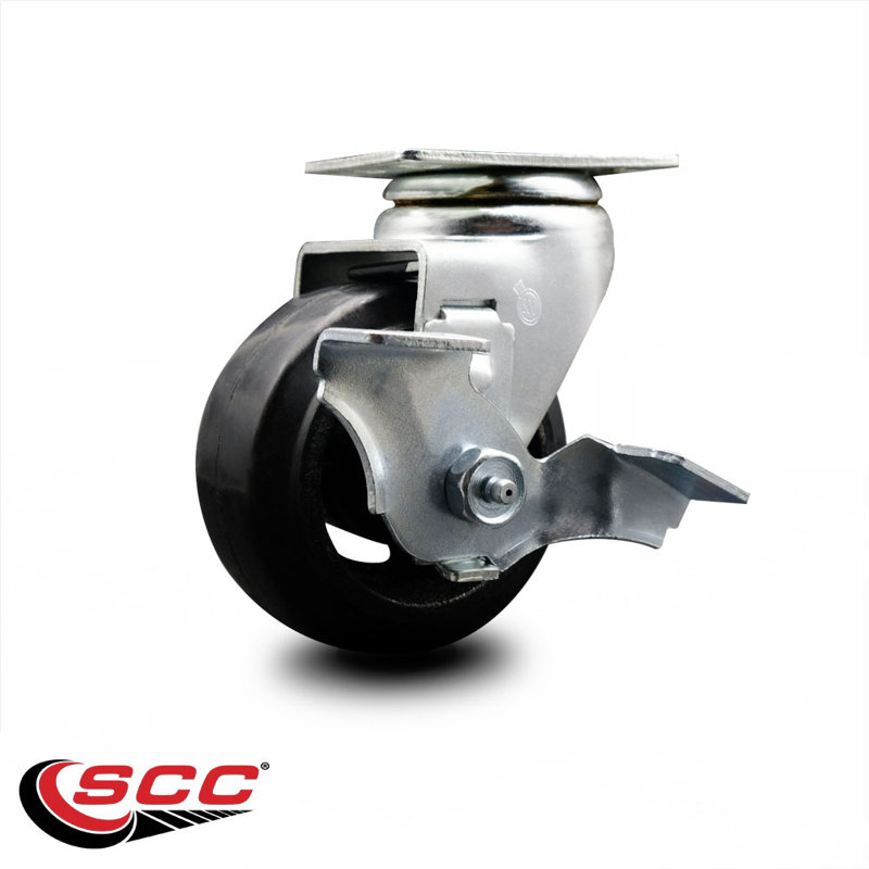Rubber on Cast Iron Swivel Caster