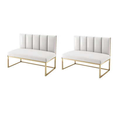 Banc rembourré simple en similicuir