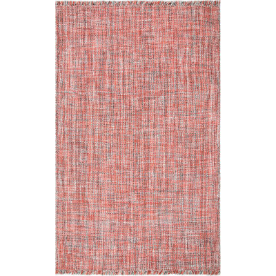 Morris Hand Woven Polyester Indoor/Outdoor Area Rug in Coral/Gray