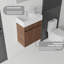 Ensemble de meuble-lavabo mural 18 po avec lavabo et portes à fermeture en douceur pour petites salles de bain-133397003
