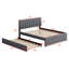 Lit plateforme tapissier avec lit gigogne-663889510