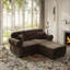 Canapé Chesterfield rembourré en velours avec garniture cloutée et accoudoirs roulés, canapé de style Mid-Century moderne capitonné, comprend 2 coussins-464730213