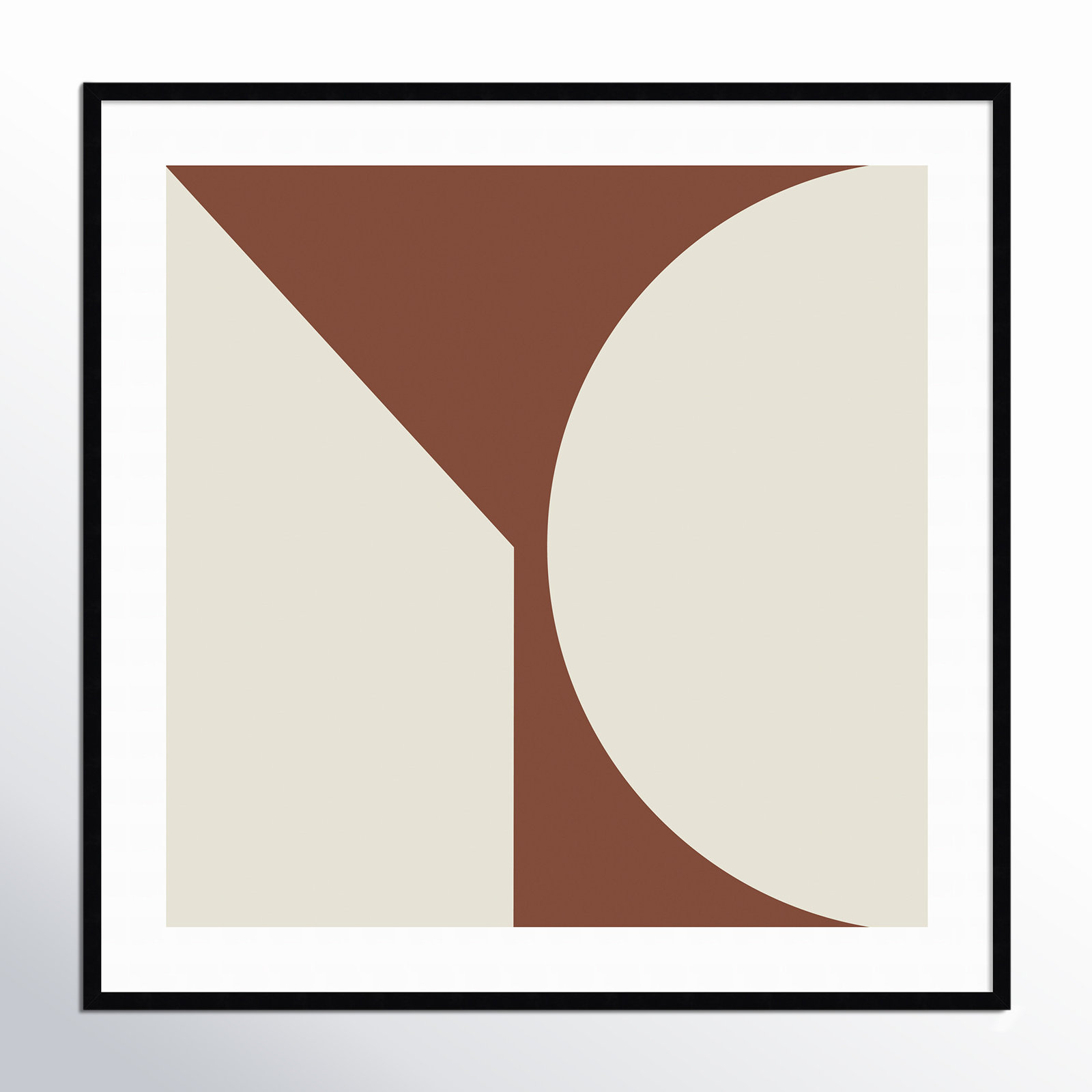 Alina "Minimal Max Mod I Hot Chocolate" Print, Black Framed, 41.25" H x 41.25" W x 0.8" D