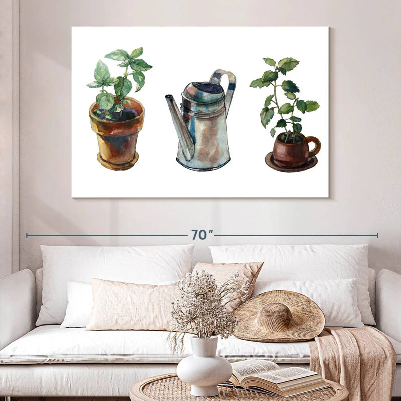 Mini aquarelle de jardin, H 34 po x l 51 po