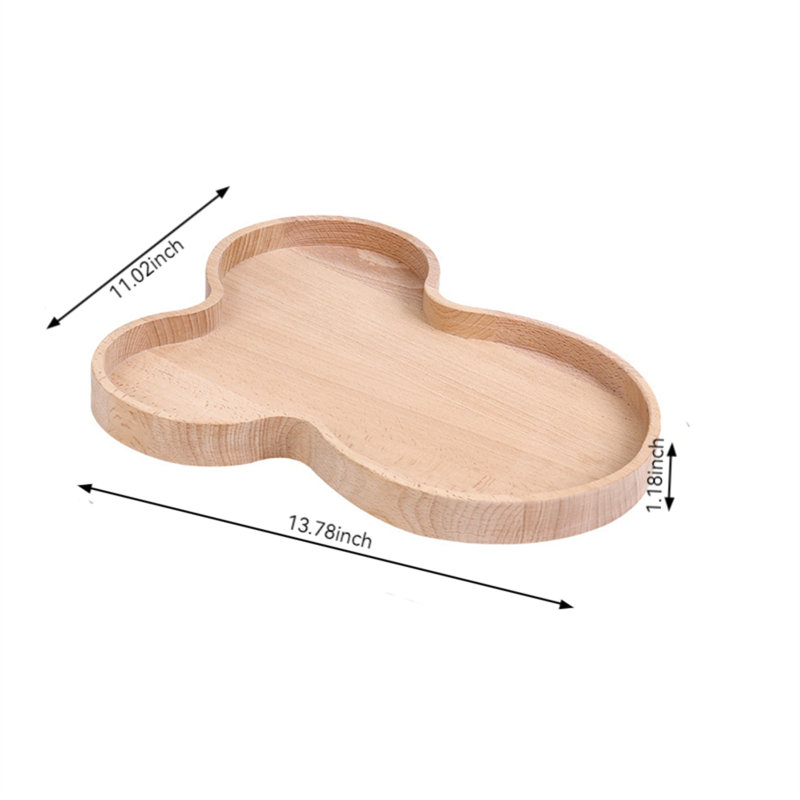 Plateau en bois massif Siaan, H 1,18 po x l 11,02 po x P 13,78 po