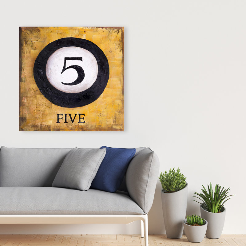 Billiard Ball No5 Canvas - Sports & Games Home Decor Art