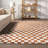 Dominique Abstract Checkered Fringe Area Rug-1578999577