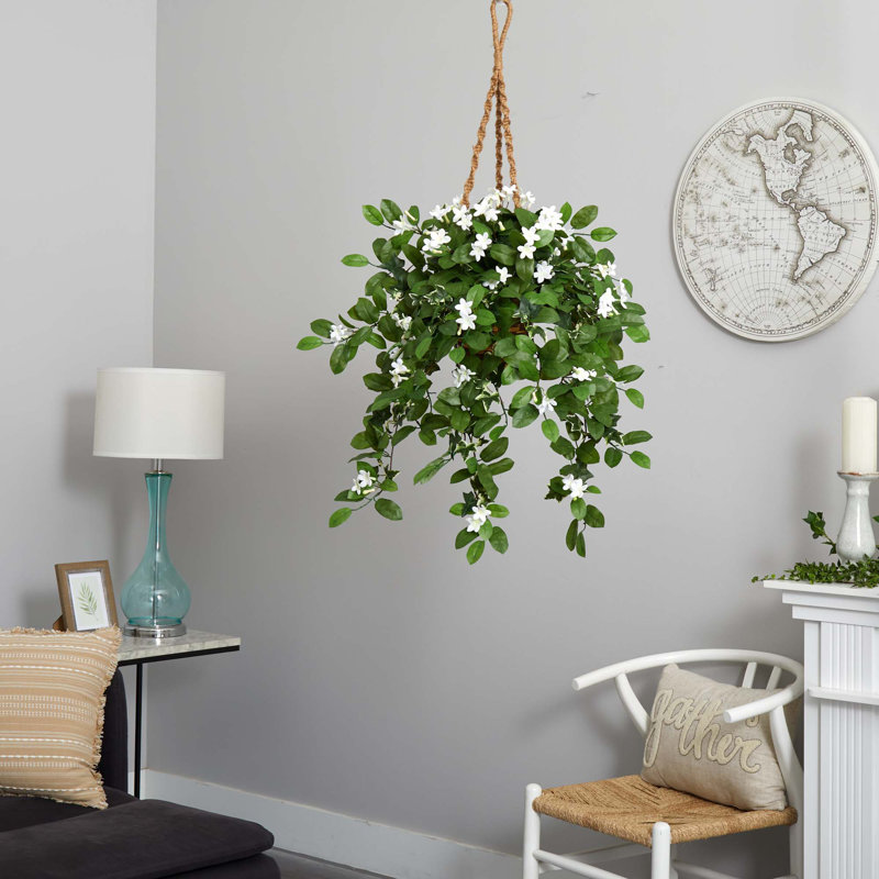 Plante stephanotis artificielle en panier 38"