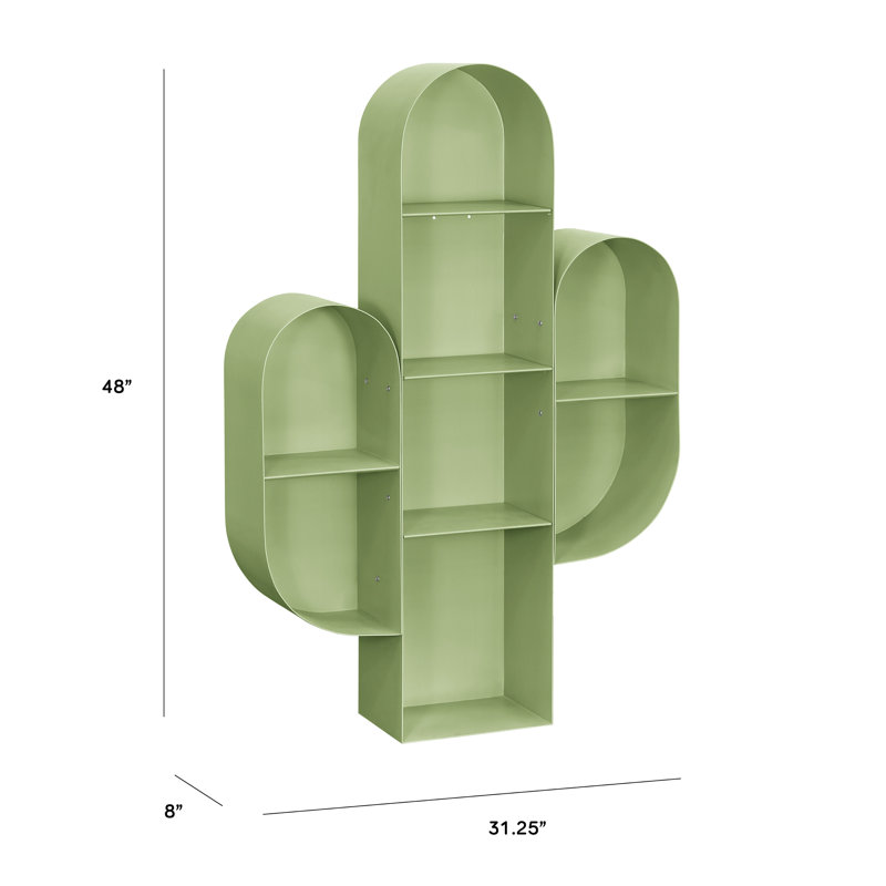 Bibliothèque d'arbre en acier résistant aux éclats H 48 po x l 8 po Cactus